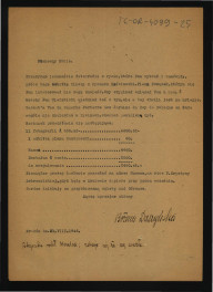 zawiadomienie ze strony Bożeny Daszyńskiej z 21 sierpnia 1946 r. o przesłaniu jedenastu fotografii rycin , skan 1