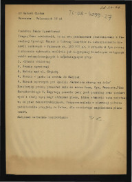 zawiadomienie ze strony G. Ciołka z 26 września 1946 r. dotyczące preliminacji środków finansowych na zabezpieczenie budynków parkowych w październiku tego roku oraz prośba dotyczący zlecenia wykononania kosztorysu wstępnego robót zabezpieczających , skan 1