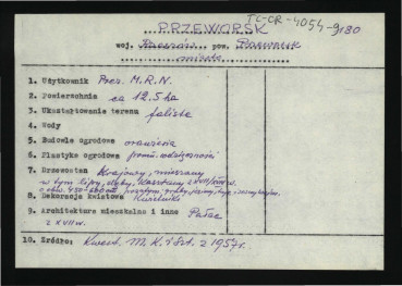 wypis z Kwestionariusz Ministerstwa Kultury i Sztuki z 1957 r. , skan 1