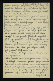 wypis z Jankowski E., Dzieje ogrodnictwa polskiego w zarysie, Warszawa 1923, s. 100-105 i 107 dotyczący dziejów miejscowego ogrodu, tamtejszego drzewostanu, urządzeń parkowych, zabytkowych obiektów oraz pałacu; trzy karty , skan 3