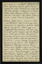 wypis z Jankowski E., Dzieje ogrodnictwa polskiego w zarysie, Warszawa 1923, s. 100-105 i 107 dotyczący dziejów miejscowego ogrodu, tamtejszego drzewostanu, urządzeń parkowych, zabytkowych obiektów oraz pałacu; trzy karty , skan 5