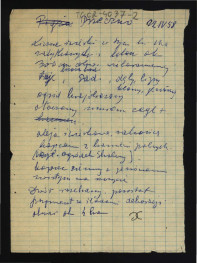 notatka z 22 kwietnia 1958 r. sporządzona przez G. Ciołka być może na podst. wizji loklanej; informacja dotycząca miejscowego ogrodu krajobrazownego, tamtejszego drzewostanu oraz dworu , skan 1