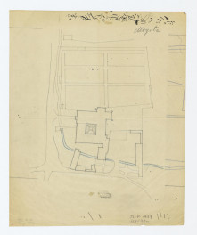 plan sytuacyjny klasztoru z zabudowaniami i ogrodami klasztornymi, skan 1