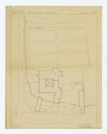 plan sytuacyjny klasztoru z kościołem, zabudowaniami i ogrodami klasztornymi z 1848 roku, skan 1