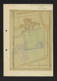 plan sytuacyjny klasztoru  z uwzględnieniem ogrodu klasztornego /1674/ sytuacja z połowy XIX w., skan 1