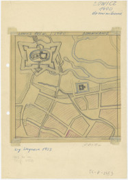 plan sytuacyjny klasztoru i okolicznych terenów /według J. Wegnera 1953 rok/, skan 1