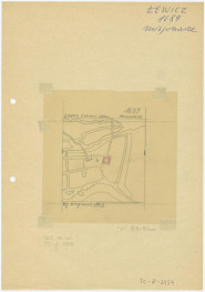 plan sytuacyjny klasztoru i terenów otaczających według opracowania Wegnera 1953 rok/, skan 1