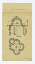 studium proporcji na rzucie i przekroju. Napisy: Adaukt á la Mikulasz, skan 1