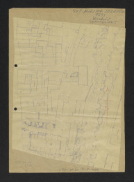plan sytuacyjny klasztoru z kościołem zabudowaniami i ogrodem klasztornym. Sytuacja z 1955 roku, skan 1