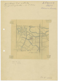 plan sytuacyjny klasztoru i okolic. Stan z XVII w. /według J. Wegnera 1953 rok/, skan 1