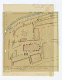 plan sytuacyjny klasztoru, według Browiński, Zlat. 1957 Pracownie Konserwacji Zabytków, skan 1