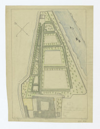 plan ogrodu klasztoru, przerys z Wydziału Architektury Politechniki Kraków, skan 1