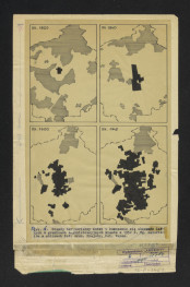 rozwój terytorialny łodzi i kurczenie się obszarów leśnych w granicach administracyjnych miasta z 1952 roku według materiałów w zbiorach Katedry Architektury Politechniki Warszawskiej, skan 1