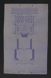 plan ogrodu pałacowego według oryginału z Biblioteki Zamoyskich w Warszawie No 150598. IV "Plan du Palais Lubnica". Stan z roku 1725, skan 1