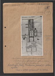 3 fotografie czarno-białe przedstawiające rekonstrukcję planu miejscowego ogrodu z 1942 r. opracowanego przez G. Ciołka, skan 1