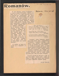 wycinek z „Ziemia” nr 3 (1910) zawierający tekst autorstwa Janiny Gajewskiej dotyczący tej miejscowości , skan 1