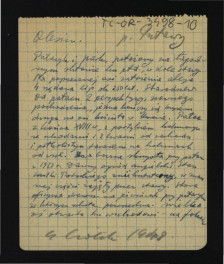 notatka autorstwa Gerarda Ciołka z 1948 r. dotycząca miejscowego pałacyku i parku wraz z tamtejszym drzewostanem , skan 1