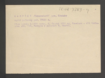 opis planu ogrodu (1 : 1000) opracowany przez Gerarda Ciołka w 1956 r. , skan 1