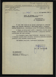 list Cz. Scierzyńskiego do G. Ciołka z 22 stycznia 1965 r. zawierający prośbę o przejęcie nadzoru nad odbudową skarp oraz tarasów rampowych w miejscowym zabytkowym praku , skan 1