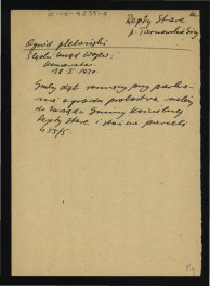wypis z dokumentacji Wojewódzkiego Konserwatora Zabytków w Katowicach z 18 sierpnia 1930 r. wzmiankujący dąb przy parkanie ogrodu miejscowego probostwa  , skan 1