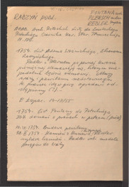 wypis z AGAD Arciwum Potockich: Listy do małżonki Eustachego Potockiego nr 170 zawierający fragmenty listów z lat 1754-1755 dotyczący prac przy miejscowym zespole pałacowo-ogrodowym; osiem kart , skan 1