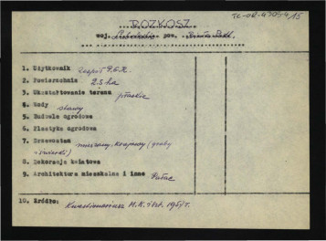 wypis z Kwestionariusz Ministerstwa Kultury i Sztuki z 1957 r. , skan 1