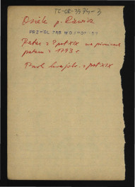 wypis z Przegląd Zabytków Województwa Poznańskiego, WKZ Poznań, Poznań 1957 wzmiankujący pałac z drugiej poł. XIX w. oraz park krajobrazowy , skan 1