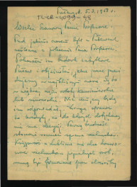 list Zygmunta Nowakowskiego z 5 marca 1958 r. do G. Ciołka dotyczący wizji lokalnej w tej miejscowości oraz charaketru tamtejszych prac renowacyjnych; wzmianka o braku decyzji co do kredytów miniesterialnych; dwie karty , skan 1