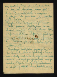 list Zygmunta Nowakowskiego z 5 marca 1958 r. do G. Ciołka dotyczący wizji lokalnej w tej miejscowości oraz charaketru tamtejszych prac renowacyjnych; wzmianka o braku decyzji co do kredytów miniesterialnych; dwie karty , skan 4