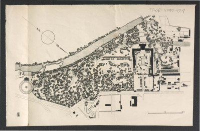 reprodukcja planu ogrodu w Puławach z 1947 r., skan 1