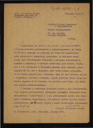 odpowiedź G. Ciołka z 16 maja 1957 r. dla Zakładu Gleboznawstwa Instytutu Uprawy, Nawożenia i Gleboznawstwa w związku z zakwestionowaniem przez powyższą instytucje rachunku za przejazd z Puław do Krakowa , skan 1
