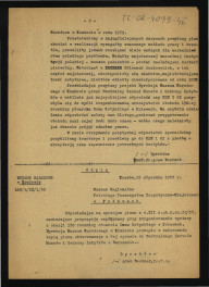 projekt obchodów uroczystości z okazji 150 rocznicy wzniesienia Domku Gotyckiego w tej miejscowości z 15 stycznia 1958 r.; dwie karty , skan 2