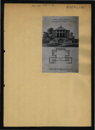 2 fotografie czarno-białe przedstawiające projekt tzw. kiosku tureckiego zaprojektowanego przez J.C. Kamsetora, reprodukowany przez A. Łotysza; dwie karty, skan 3