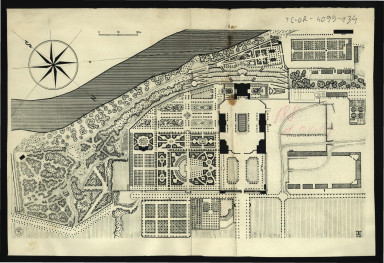 reprodukcja planu miejscowego ogrodu z 1949 r. sporządzonego przez G. Ciołka , skan 1