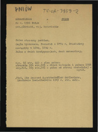 wypis na podstawie Die Bau-und Kunstenkmaler de Schlesiens. Kandkreis Tos-Gleiwitz, 1943, s. 203 wzmiankujący wzniesienie pałacu otoczonego ogrodem w 1770 r. oraz jego przebudowę w latach 1840 i 1890                                       , skan 1