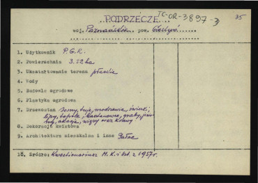 wypis z Kwestionariusz Ministerstwa Kultury i Sztuki z 1957 r.                                                   , skan 1