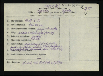 wypis z Kwestionariusz Ministerstwa Kultury i Sztuki z 1957 r. , skan 1