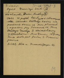wypis z Kieszkowski W., Santi Gucci Fiorentino – recenzja w: „Biuletyn Historii Sztuki” t. III (1934-35), Aneksy; czternaście kart, skan 14