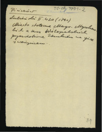 wypis z Łubieński W., Świat we wszystkich swoich częściach większych y mniejszych…, t. II, Wrocław 1740, s. 420 wzmiankujący miasto oraz tamtejszy zamek , skan 1