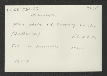 fotografia czarno-biała przedstawiająca plan okolic Warszawy z 1817 r., skan 2