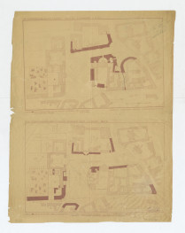 regulacja placu, dwie wersje projektu A. Corazzie'go z 1825 roku, skan 1