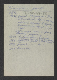 wypis z Podręczna Encyklopedia Kościelna, red. ks. Zygmunt Chełmicki, t. I-XLIV, Warszawa, 1904-1916 zawierający ważniejsze epizody w dziejach miejscowego klasztoru począwszy od roku 1436 , skan 1