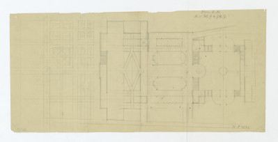Pałac Namiestnikowski-projekt roboczy tarasów : górnego, średniego i dolnego (rzut), skan 1