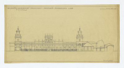 Wilanów-dziedziniec pałacowy - przekrój poprzeczny, skan 1
