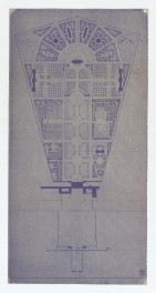 Ogród Saski-opracowany plan ogrodu według A. Karczewskiego - odbitka ozalidowa, skan 1