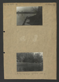 3 fotografie czarno-białe przedstawiające 3 fazy regulacji wybrzeża 1947-1948; brak jednej fotografii, skan 1