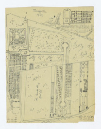 plan Ujazdowa i łazienek - stan z 1762 roku według Tirregaille'a, skan 1