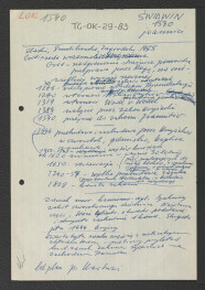 wypis ze Ślaski, Smulikowska, Zagrodzka, 1955 dotyczący usytuowania wczesnego grodu, ważniejszych w wydarzeń w dziejach późniejszego zamku joannitów , skan 1