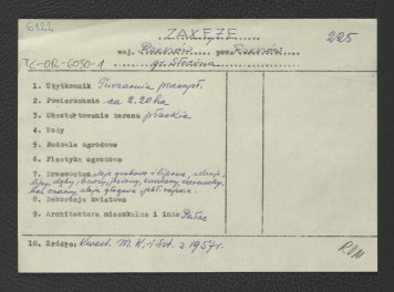 wypis z Kwestionariusz Ministerstwa Kultury i Sztuki z 1957 r.; brak obwoluty , skan 1