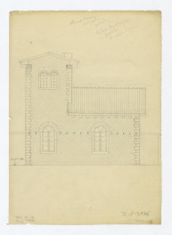 Morysin-elewacja południowa. Napisy: okno górne pojedyncze polskie dolne podwójne polskie do..., skan 1